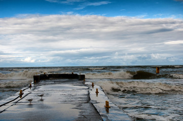 Coast of the Baltic Sea. Pier