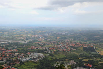 Emilia Romagna in Italy and the Adriatic sea in the background