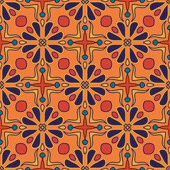 Vector seamless texture. Beautiful colored pattern for design and fashion with decorative elements