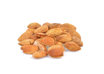 almond seed on white background