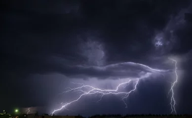 Crédence de cuisine en verre imprimé Orage thunder and lightning in the night storm sky
