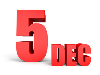 December 5. Text on white background.