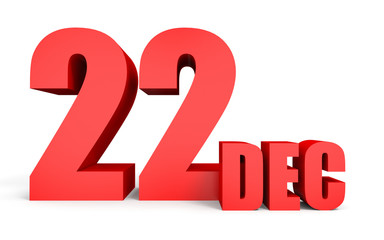 December 22. Text on white background.