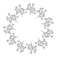 Fototapeta premium circular frame of irregular flowers vector illustration