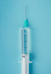 Close-up of medical syringe with drug