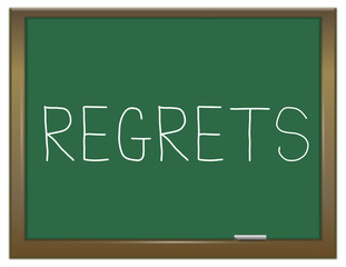Regrets word concept.