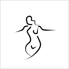 female shape vector lines