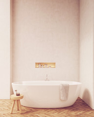 Fototapeta na wymiar Front view of bathtub