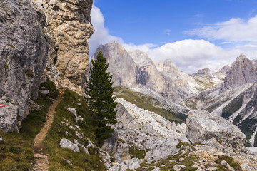 Fototapeta na wymiar hiking path in the Dolomites