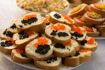 sandwiches with caviar