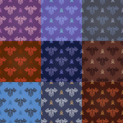 Set of nine seamless elegant patterns