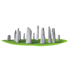Travel Callanish Standing Stones. Travel and Famous Landmarks and beautiful. . vector,illustration . White background.