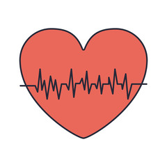red heart with signs of life vector illustration