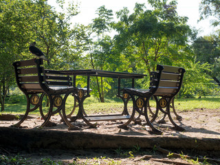 .Park Bench in the garden.