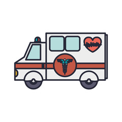 ambulance truck with medical symbol vector illustration