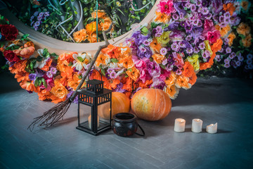 still life with pumpkin for Halloween