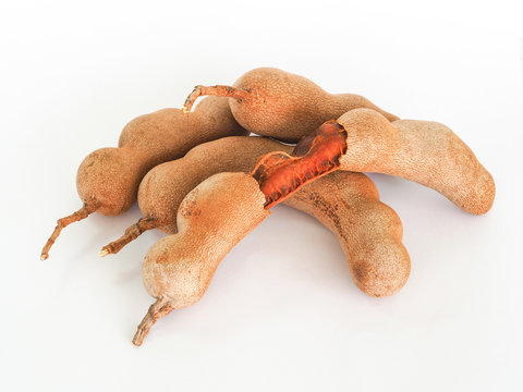 Sweet tamarind on white background.