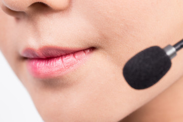 Operator or businesswoman in headset
