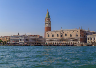 Fototapeta na wymiar Venice, view from the water to the Piazza San Marco