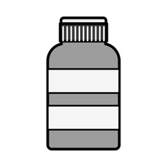 Fototapeta premium silhouette remedy bottle with tap and label vector illustration
