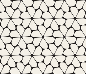 Obraz premium Vector Seamless Black and White Rounded Lace Petal Pattern