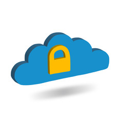 Isometric icon Cloud storage 3d image