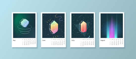 Calendar style with space 80 crystals.