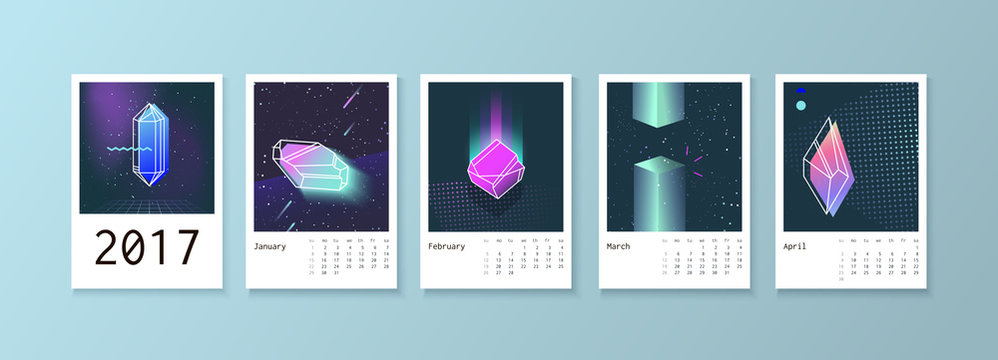 Calendar style with space 80 crystals.