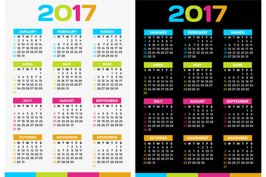 Calendar 2017 templates note book Vectors images graphic art