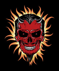 Fototapeta premium Terrible head of devil
