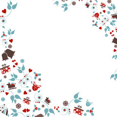 Vintage Christmas background with floral and central crest