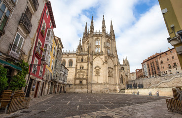 Fototapeta na wymiar Cathedral dedicated to Virgin Mary in Burgos, Spain, which is under protection of UNESCO/ cathedral/ religion/ pray/ faithfuls/ Church/ architectural