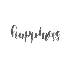 Happiness. Brush lettering.