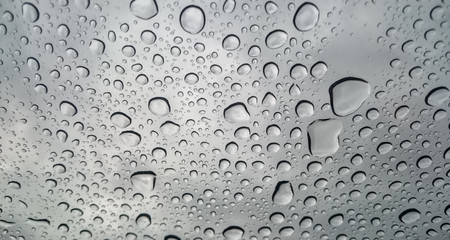 Water drops on the windscreen