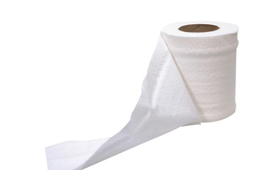 Single tissue roll on white background, clipping path included.