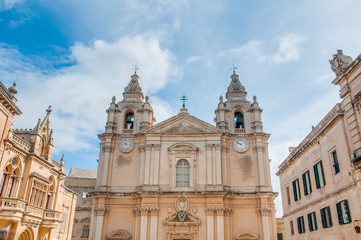 Fototapeta premium Saint Paul's Cathedral in Mdina, Malta