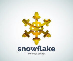 Vector Christmas snowflake logo template