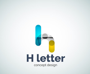 Abstract H geometric letter logo template