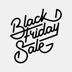 Black Friday Sale handmade lettering, calligraphy with light background for logo, banners, labels, badges, prints, posters, web, presentation. Vector illustration.