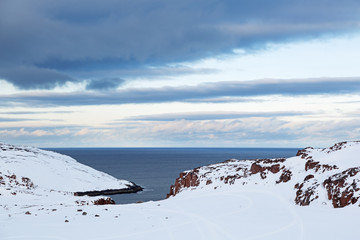 Russian polar region, Kola Peninsula, overlooking the Barents sea the Arctic ocean, Murmansk oblast