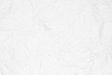 Crumpled white paper texture or paper background for design with copy space for text or image.
