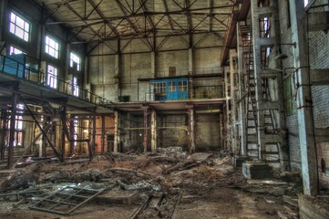 Fototapeta na wymiar Abandoned Excavator Plant, Voronezh, Russia