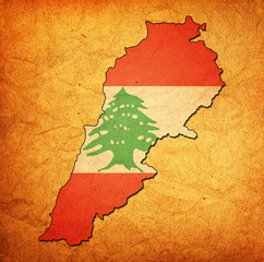 Lebanon territory with flag