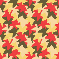 Bright seamless pattern background with camouflage leaf like colored pieces. Vector illustration eps