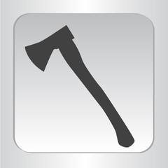 icon axe black isolated flat silhouette vector illustration