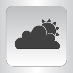 icon silhouette isolated sun and cloud black flat icon vector illustration