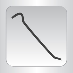 icon silhouette isolated crowbar black vector illustration