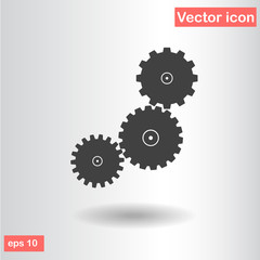 gear black set1 flat vector illustration