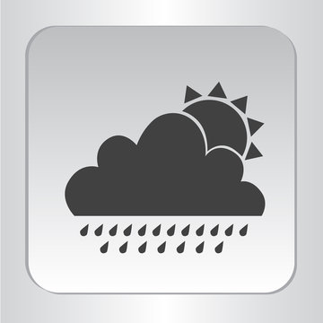 icon silhouette isolated sun and cloud and rain flat icon vector illustration