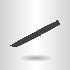icon silhouette isolated army knife military steel black vector illustration